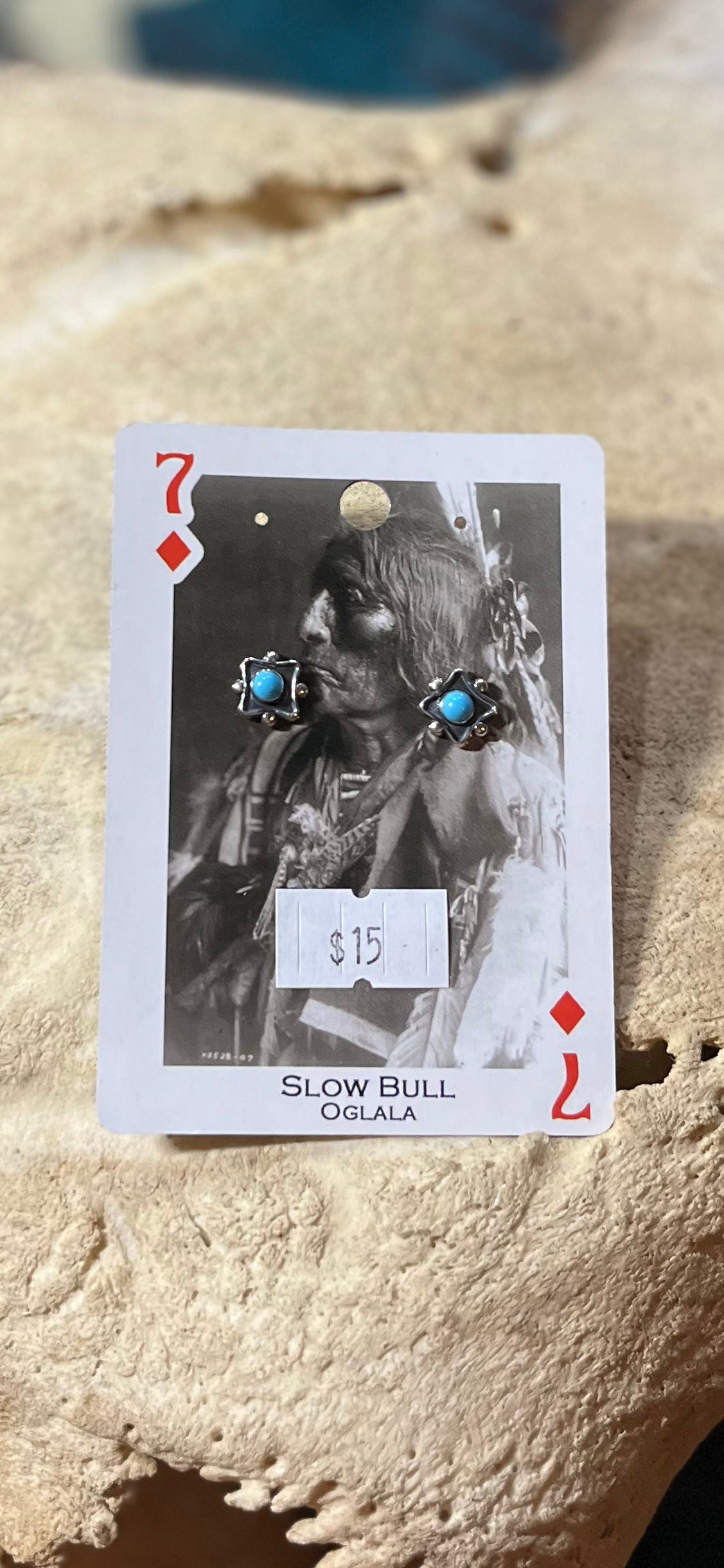 Dainty Stud with Turquoise *Non-native