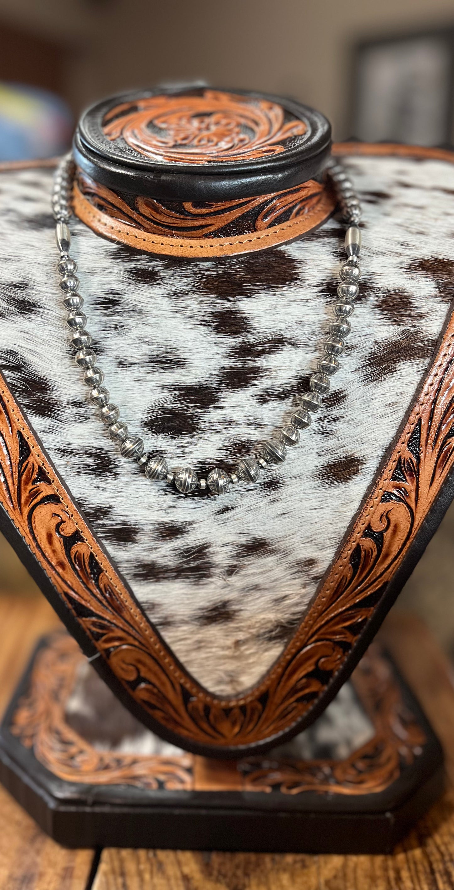 Sterling Silver Stamped Pearls with Torpedo 18” Nonnative