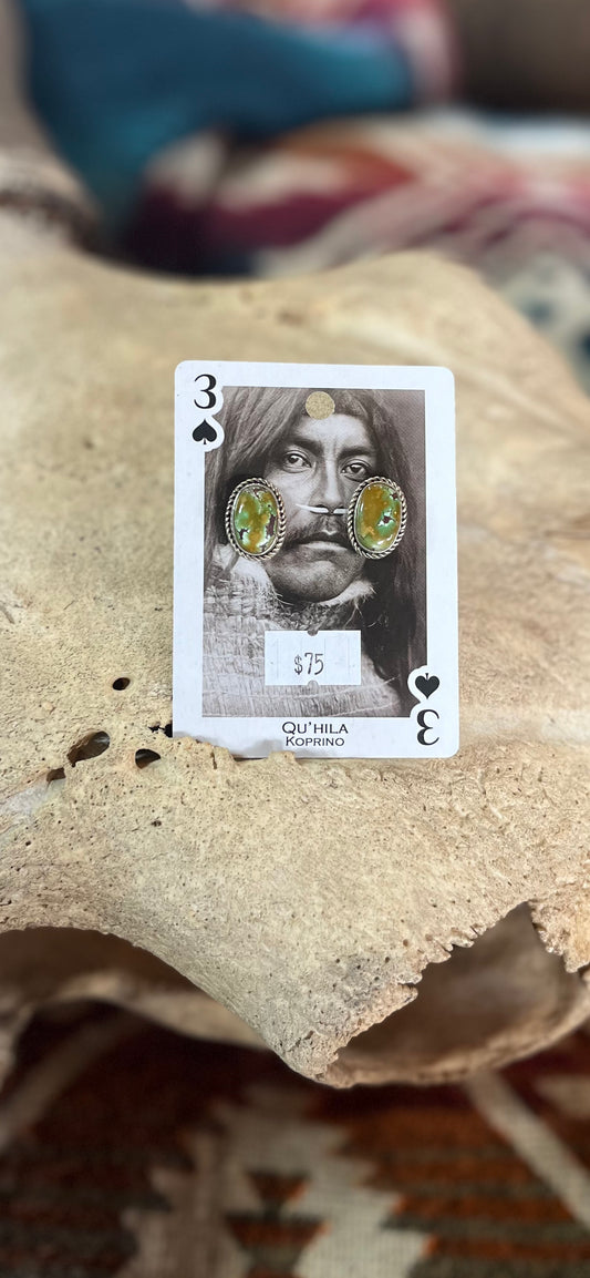 Green turquoise studs