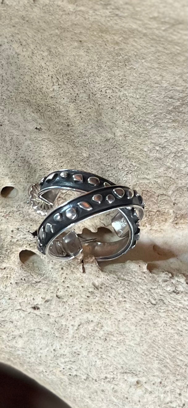 Sterling Patina Hoop
